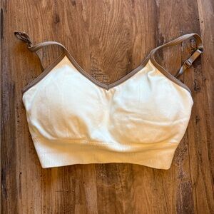 Cream Bralette with Taupe Trim